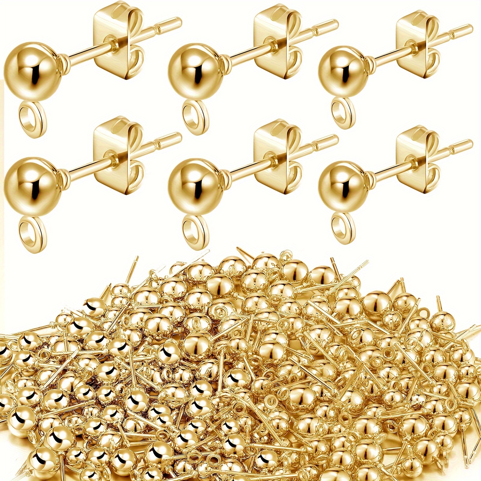 kit de 120 piezas de pendientes con     -    s de   de 4mm, 5mm y 6mm con agujeros para colgar (20 piezas de   tamaño), 60 tapas para   del diy y fabricantes de joyería