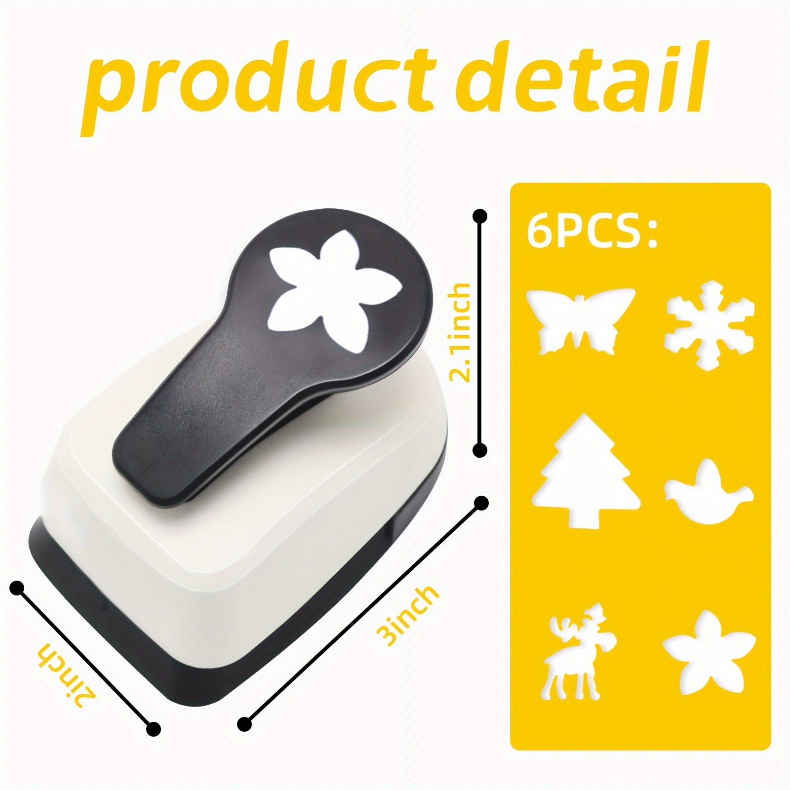 TEMU 1 Inch Hole Punch, Paper Punches For Crafting Making Scrapbooking, 1 Inch Hole Punch , Snowflake, Christmas Tree, Reindeer, Flower, , Large Hole