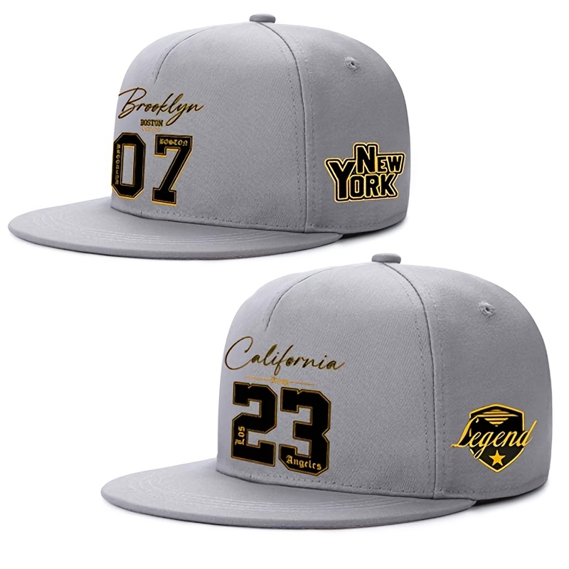 TEMU 2pcs College-themed Baseball Caps Suitable For , Adjustable Unisex Letter & Numbered Caps With - Letters & 0-9 Numbers, Hand Washable For,,