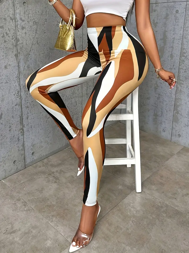print high waist leggings casual skinny stretchy leggings for womens clothing details 6