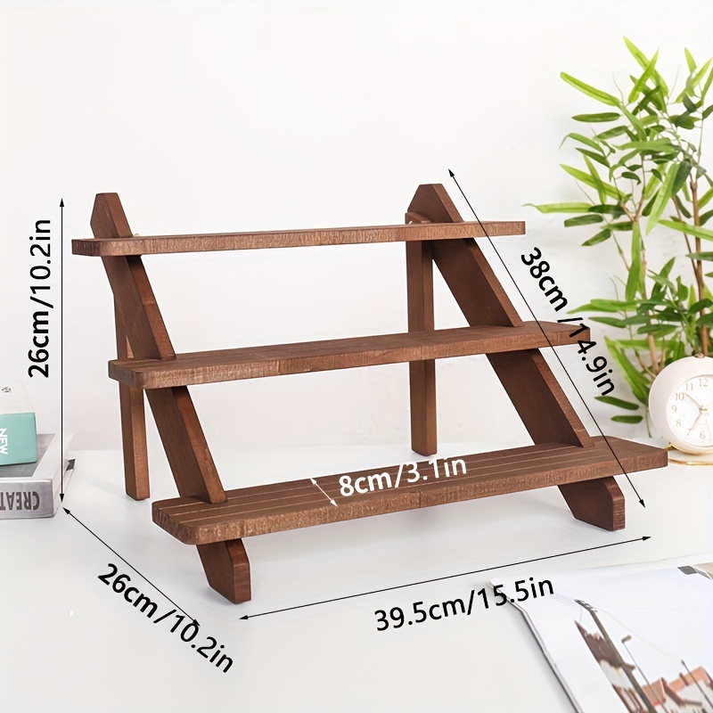 TEMU Vintage Wooden Display Stand: Perfect For Jewelry, Desserts, And More - Suitable For Home And Store Use