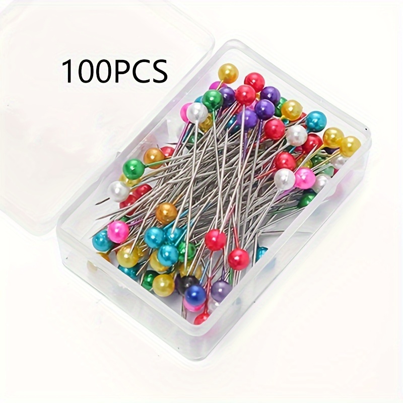 100pcs Pearlescent Positioning Needles Handmade Fixing Needles Colorful Large Head Pins Clothing Additions Sewing Tools Additions Materials