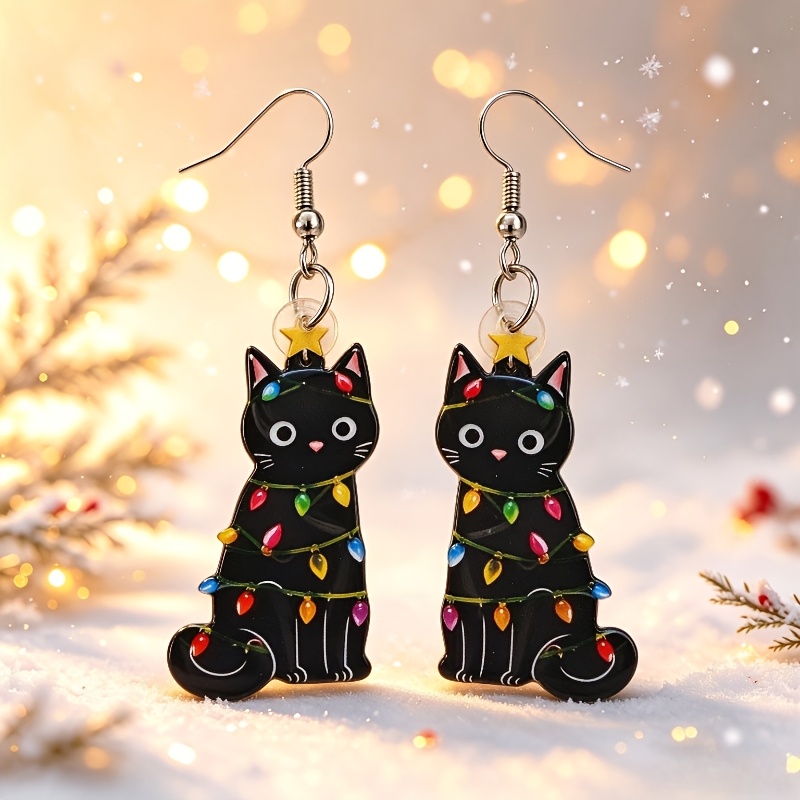 TEMU Pendientes Navideños Pendientes de Mujer Adecuados para Regalo Ideal de Navidad Banquete Joyería - Sin