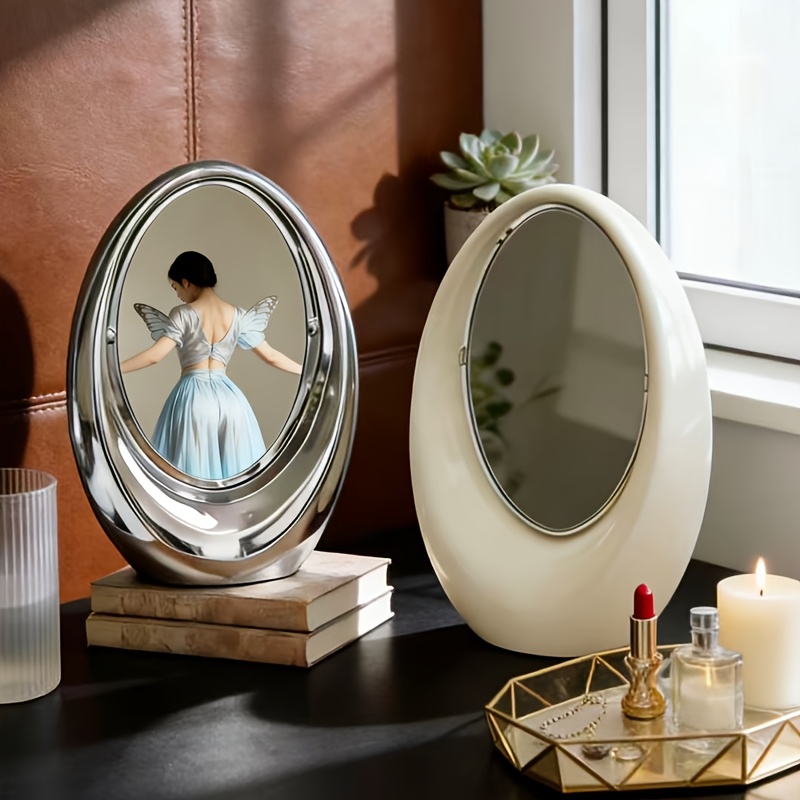 Oval Tabletop Dressing Mirror for Makeup