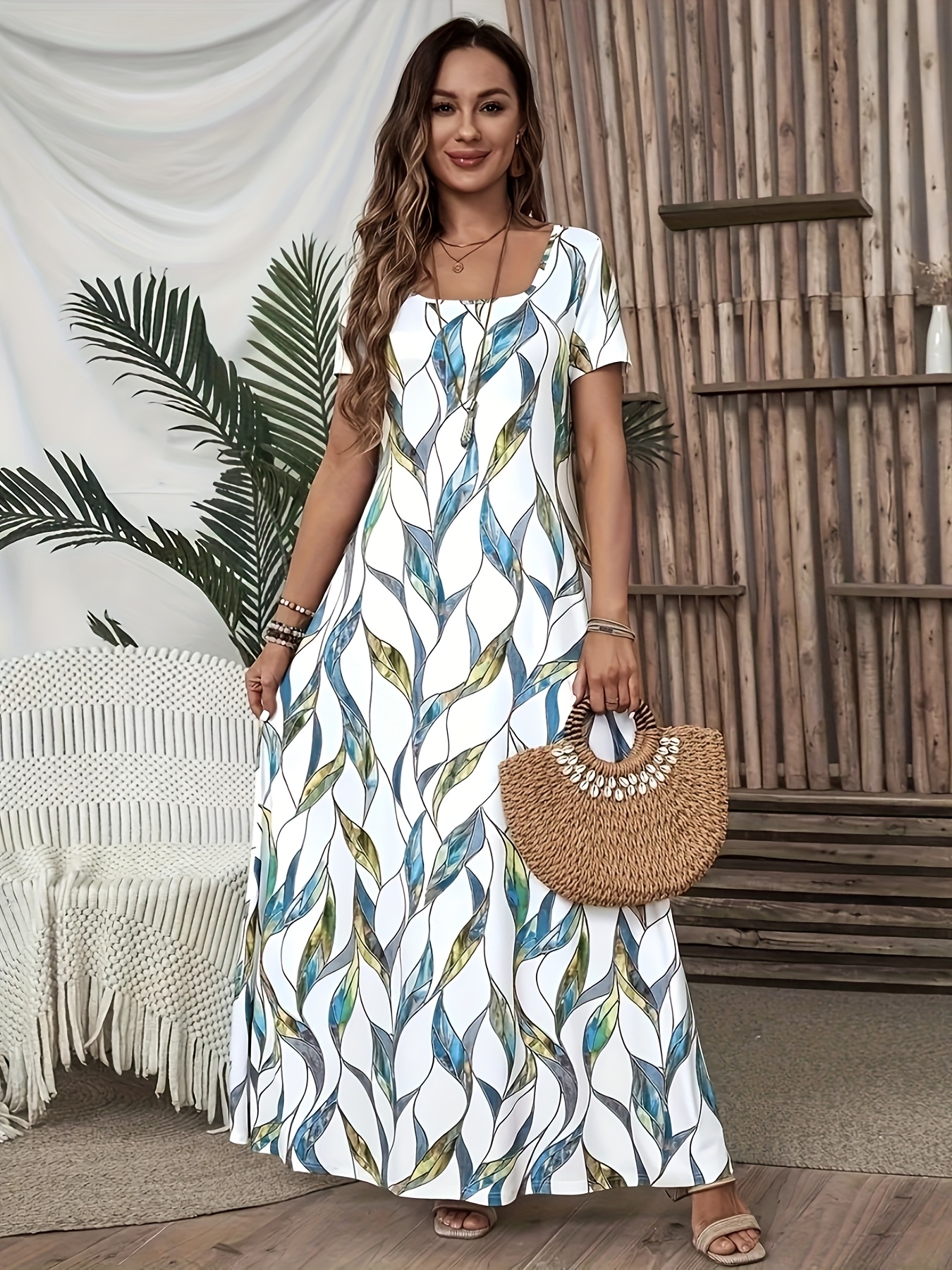 Formal Attire Ropa Semi Formal Mujer Xl Elegant Geometric Print