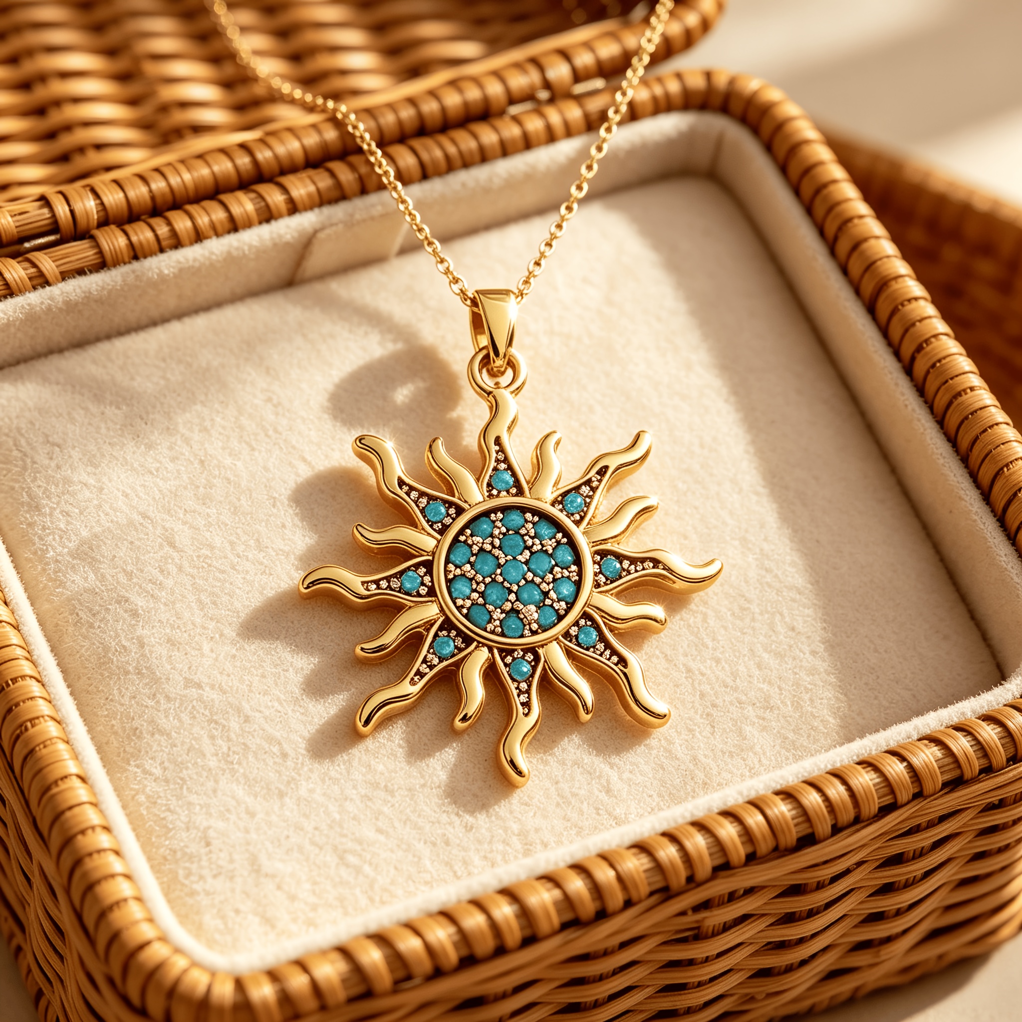TEMU 1pc Chaîne en Acier Inoxydable Série Vacances Pendentif Soleil Collier Mode Femme Bijoux, Bijoux en Acier Inoxydable Hypoallergéniques et