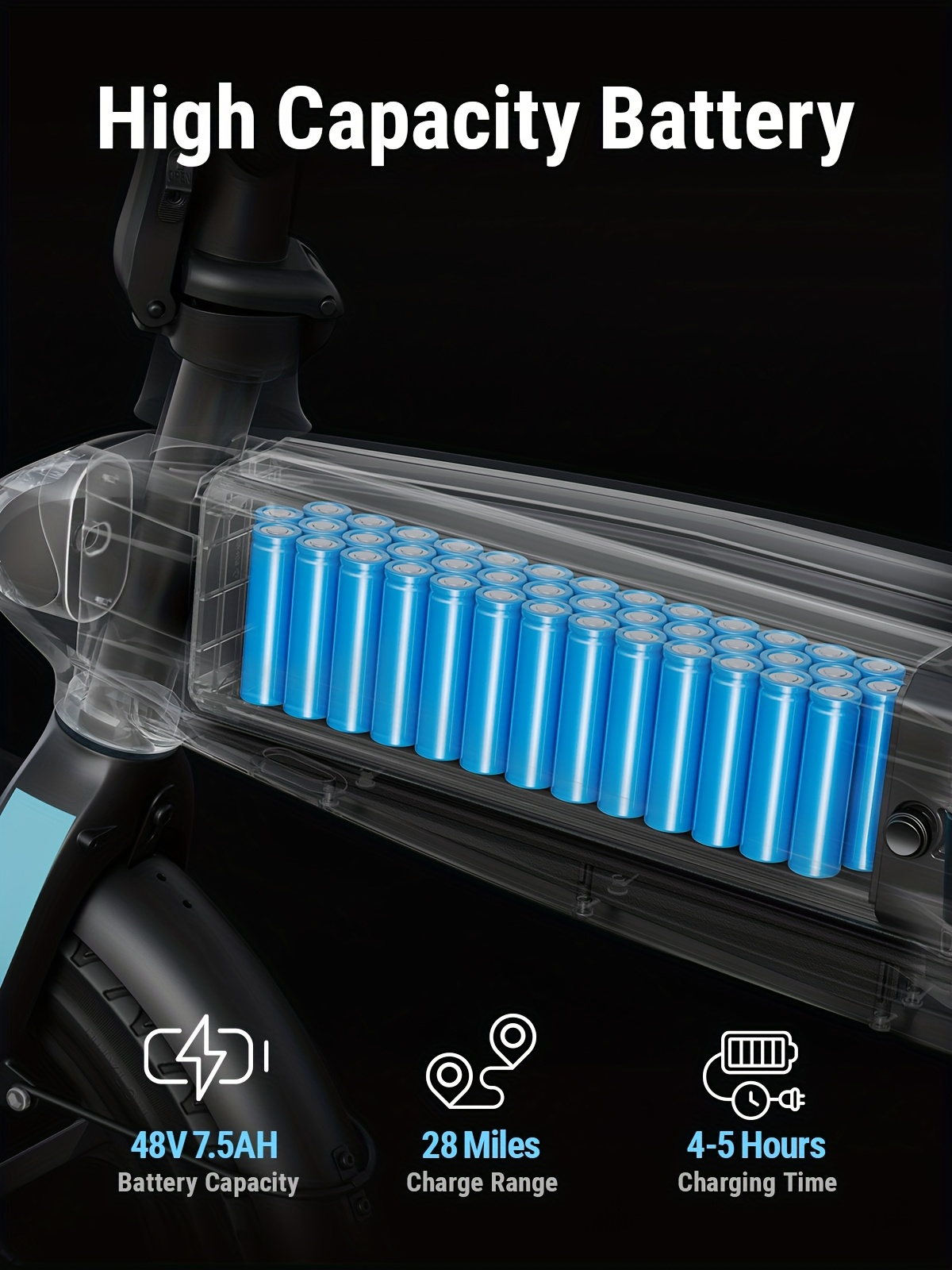DYU Elektrische Fiets, C2 16 Inch Vouwbare Ebike, 250W Piekmotor, 48V 7.5AH Batterij, Maximale Bereik 38 Mijl, Verstelbare Zadel, 3 Niveau Assistentie, Vouwbare Elektrische Fiets voor Volwassenen/Tieners