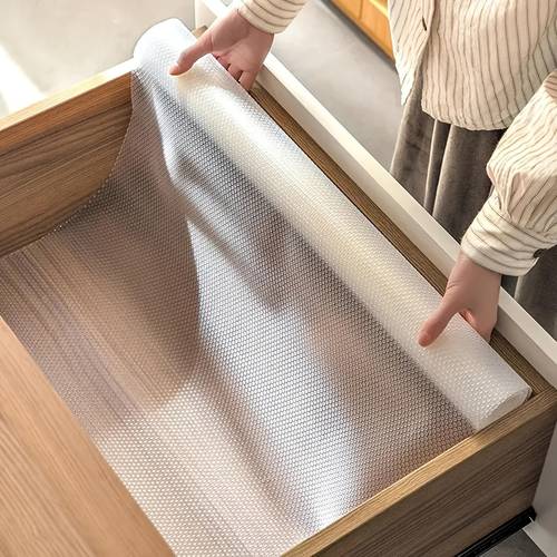 1 roll transparent white non slip drawer liner 11 81 x 39 37 inches kitchen oil proof protective mat suitable for cabinets drawers and shoe cabinets as non slip drawer liner kitchen drawer liner modern drawer liner clean aesthetic easy to