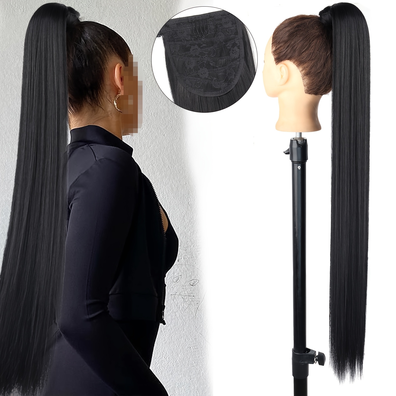 Pferdeschwanz-Extension 30,5 Cm – Gewellt, Gelockt, Mit Spitze, Synthetisch, Für Schwarze Frauen