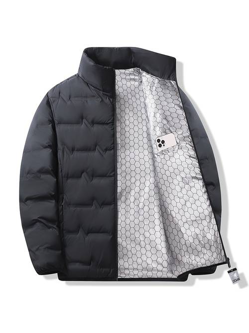 mens winter down jacket middle aged and young loose large size plus thickened gray feather down coat trend
