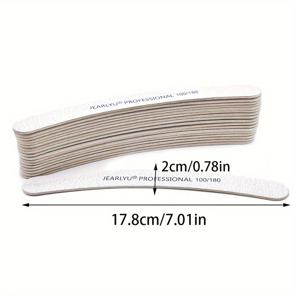 10pcs Double-Sided Grey Sandpaper Nail File Blocks, Grit 100/180/240