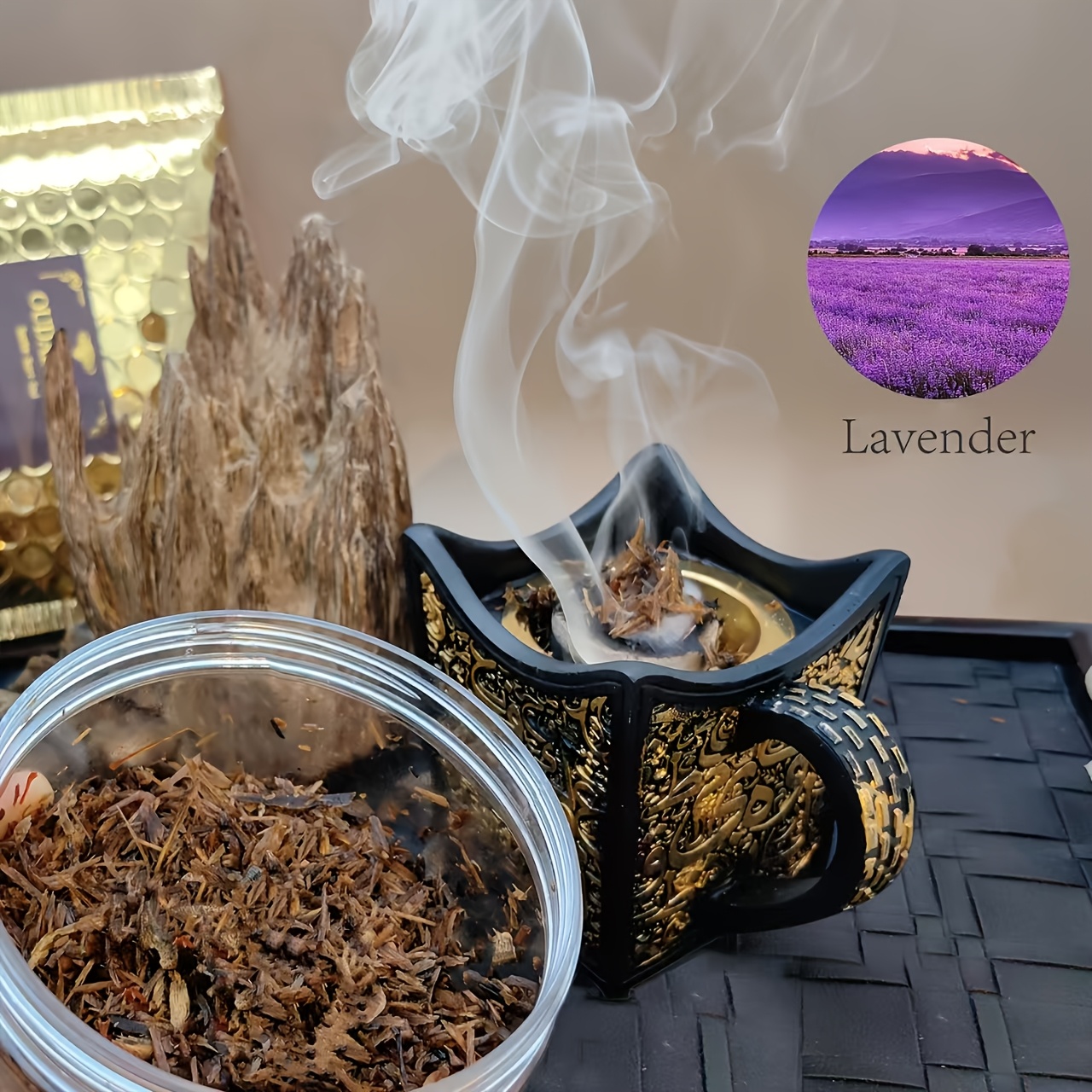 

80g Bakhoor Incense - Natural Lavender Aroma, Wood Material, Ideal For Ramadan & Eid Ul , Smokeless, No Feathers