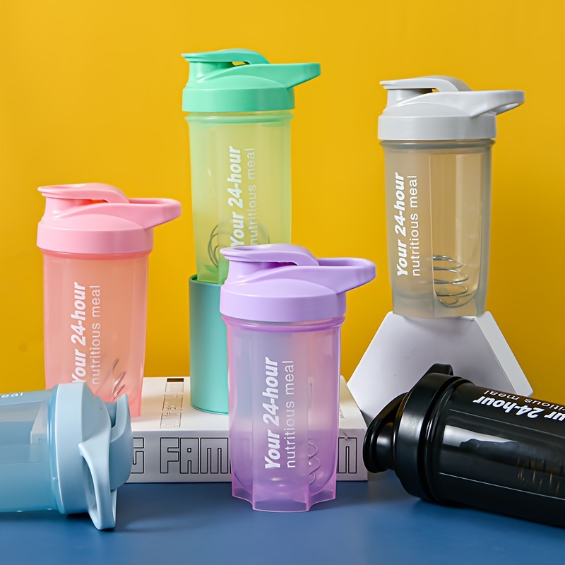 600ml Plastic Protein Shaker Cup - Leak Proof, Wide Mouth, Purple, For Gym & Sports