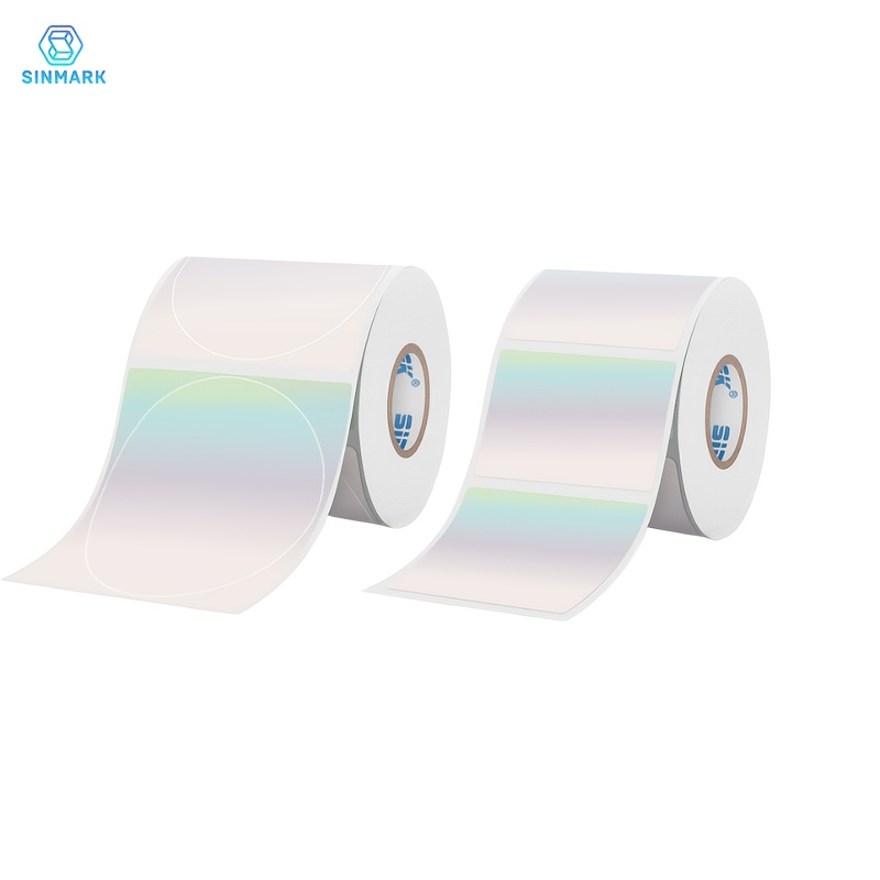 

Sinmark Round/square Holographic Laminated Label Paper, Multi-sizes, For Sk20/sk35/sk45/m110/m220 Portable Label Printers