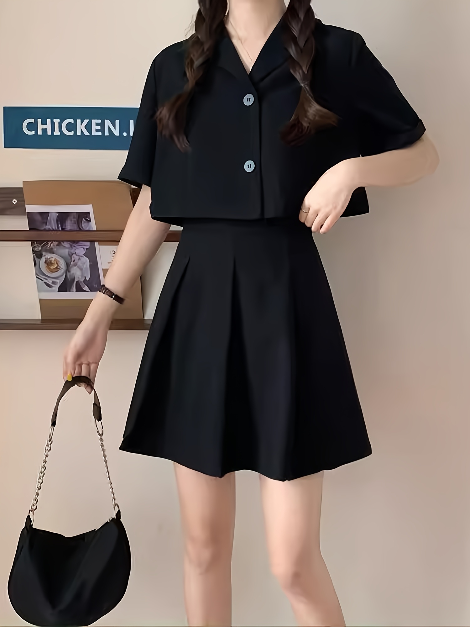 Korean Style Loose Blazer Dress Korean Style Long Button Down Dress For  Women Perfect For Fall