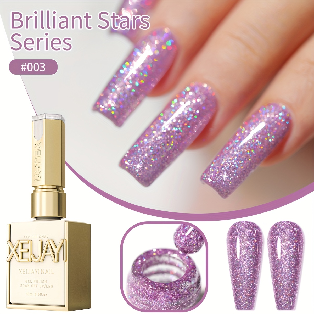 Image of Spring Nail Art 2025 Pastel Glitter Nail Designs 15ml Nail Gel Polish Soaking Led Nail Gel Salon Female Nail Art Tools Fashion Nail Designs