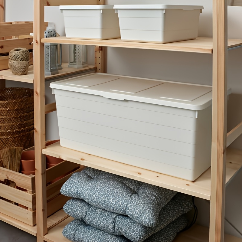 Storage Box with Lid, White, 38x76x30cm