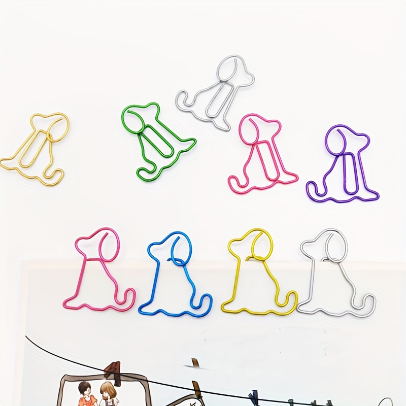 

24pcs/48pcs Creative Colorful Animal Paper Clips Mixed Colors Cute Sitting Dog Paper Clips