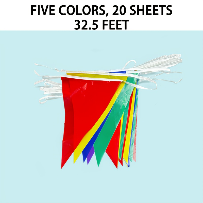 

32.5 Feet Per String, Of Triangular Flags For Carnival Birthday Parties, Decorations, Suitable For Birthday Celebrations And Events.