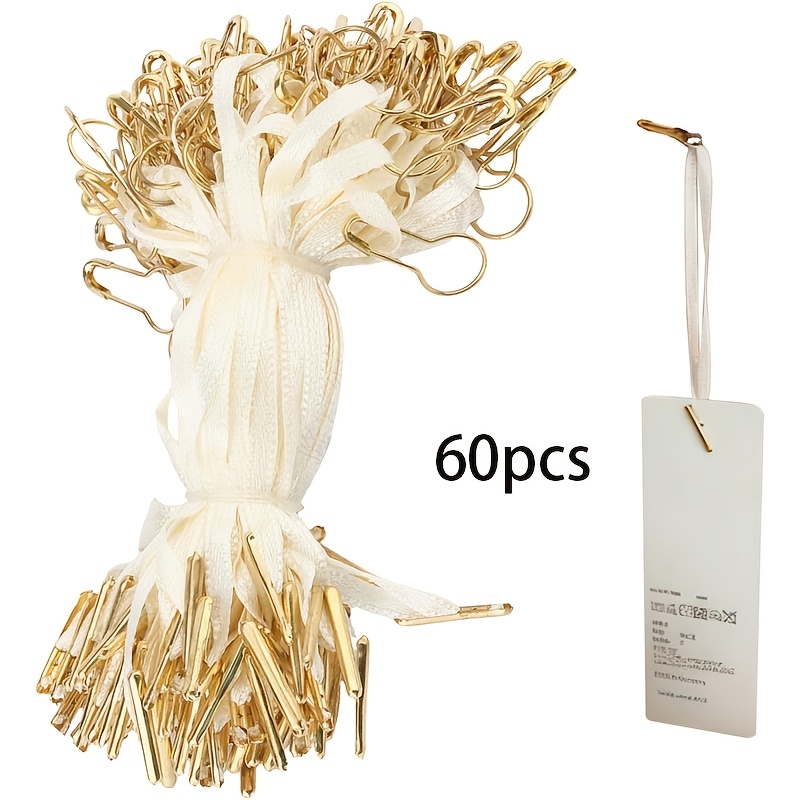 TEMU A Set Of 60 Hanging Tag Cords With Safety Clasps, Ideal For Clothing And Garment Tags, Craft Tags, And Retail Store Tag Cords, Featuring Hooks