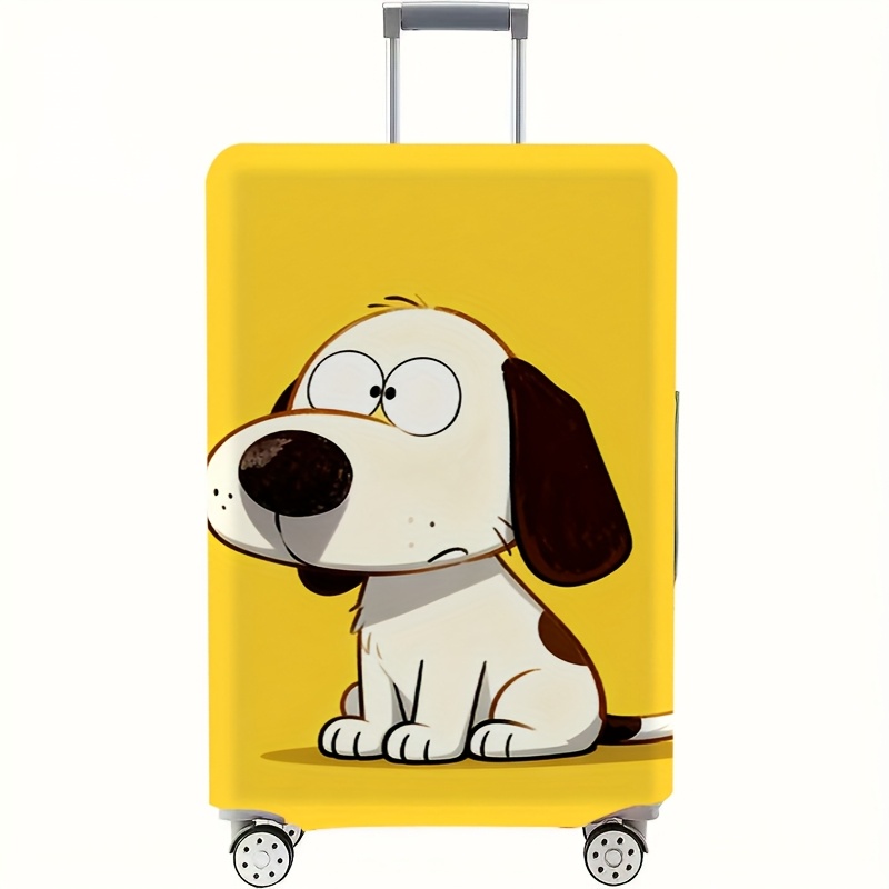 TEMU Travel Essentials, Dog Pattern Luggage Cover, Dust-proof Elastic Travel Accessory For Spinner Luggage, Elastic Luggage Cover For 18-32 Inch