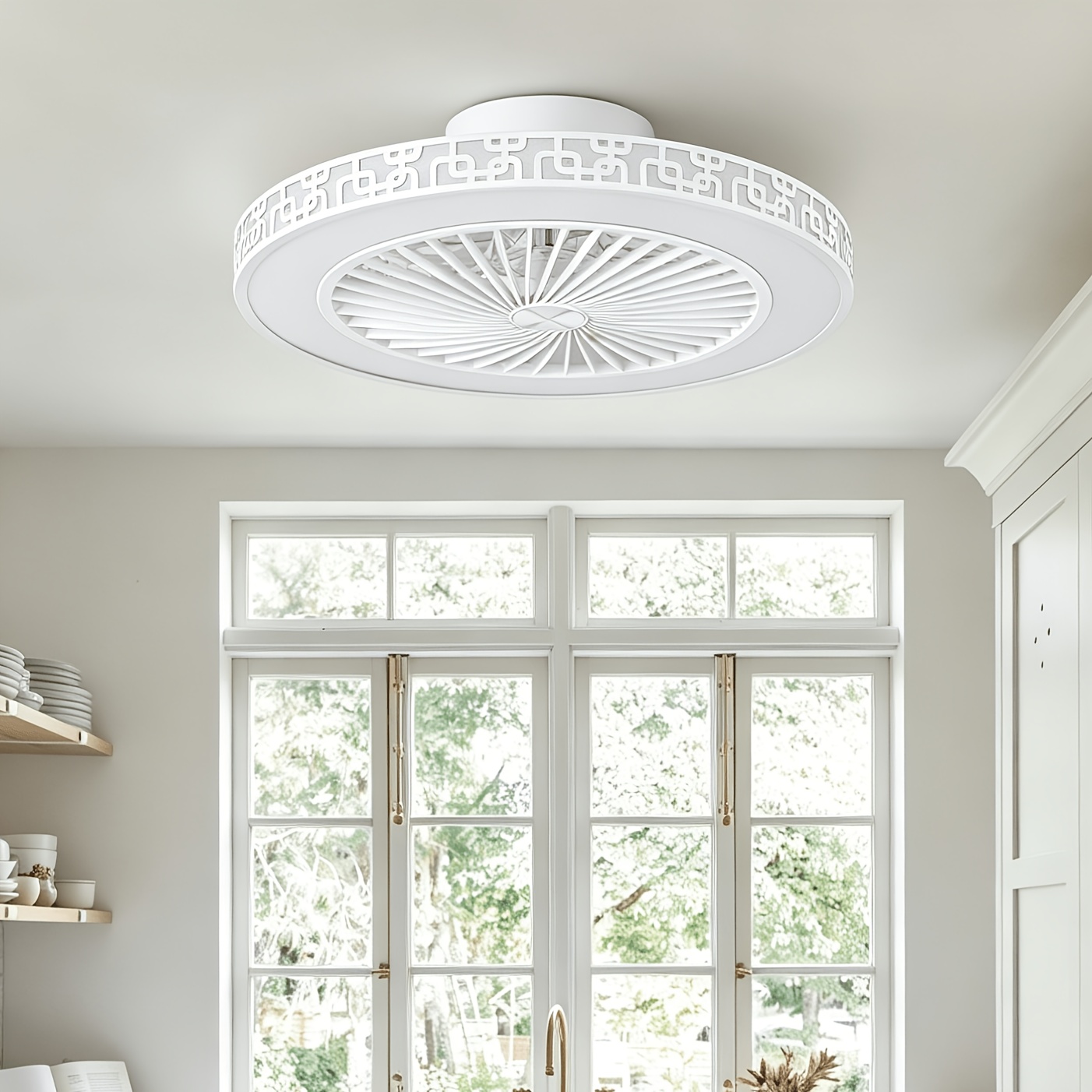 Image of Reversible Ceiling Light With Fan And Remote Control, 6 And 3000k-6500k Dimmable Silent Ceiling Fan Light, Modern Led Fan Light For Bedroom Living Room Dining Room