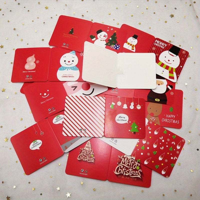 TEMU A Set Of 100 Assorted Christmas Greeting Cards Featuring Shiny , Holiday Messages, And Fun Cartoon Designs Suitable For All. Ideal For Gifting