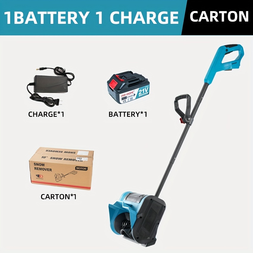 TEMU 21v Cordless Snow Shovel Snow Plow Snow Blower Lithium Electric Snow Plow Hand Push Snow Blower Road Snow Blower Is Rechargeable