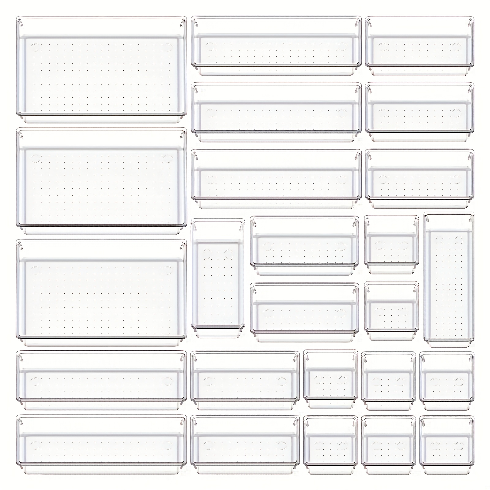 25/18/9pcs Transparent Plastic Refrigerator Storage Box Set