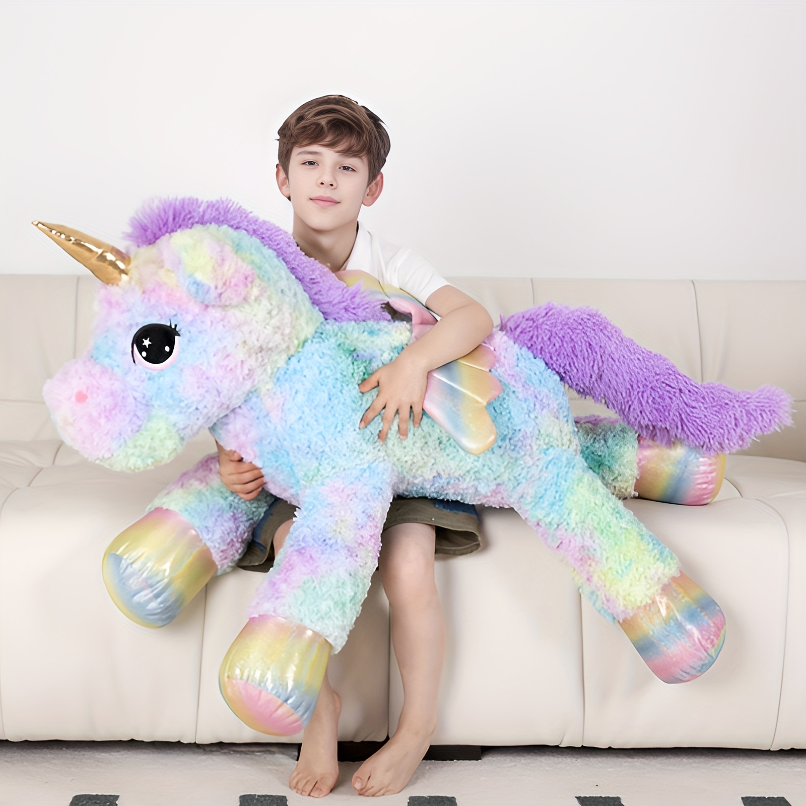 44 inch giant rose tie dye unicorn plush toy multicolor Temu Canada