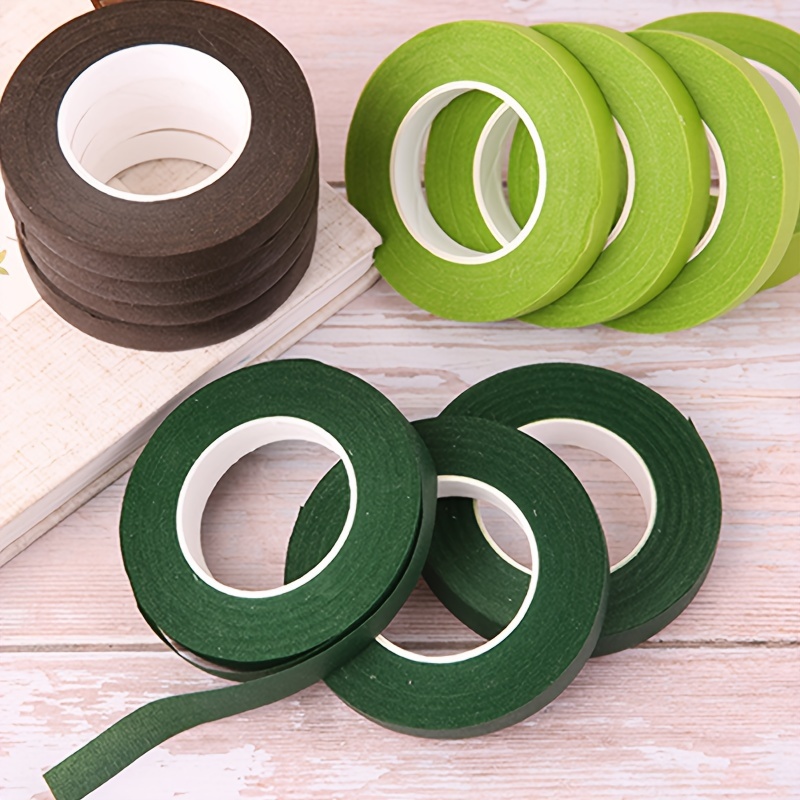 

Floral Tape 5-pack, Paper-based Adhesive Green & Brown Tapes For Bouquets & Crafts, Non-waterproof, Wood & Plastic Surface Friendly, 0.5 Inch X 30 Yards Each