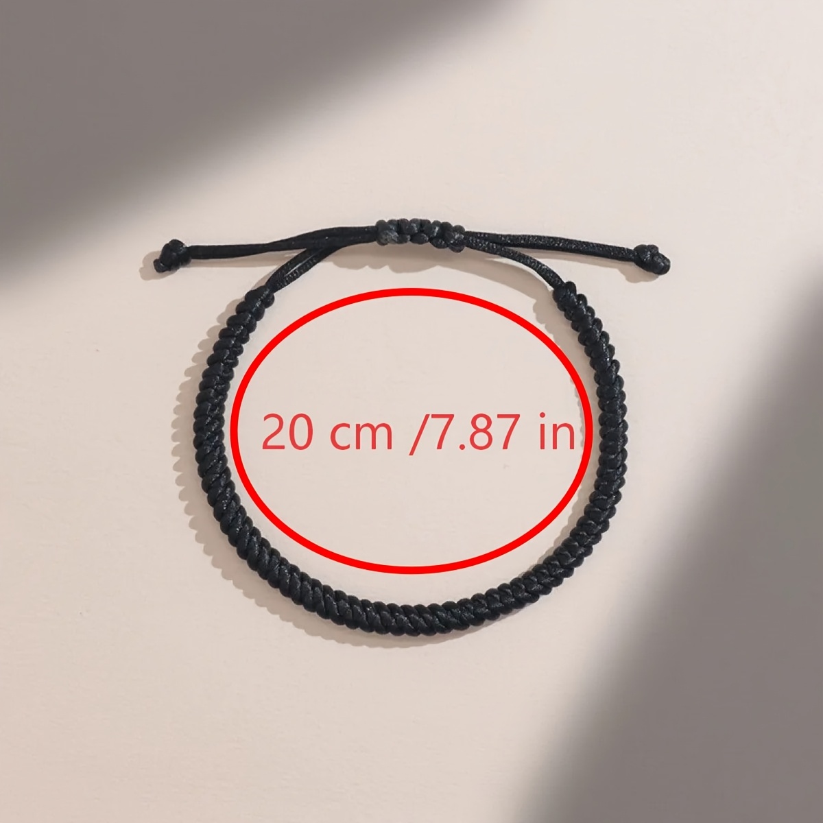 Bright Red and Solid Black Hand-Woven Lucky String Bracelets