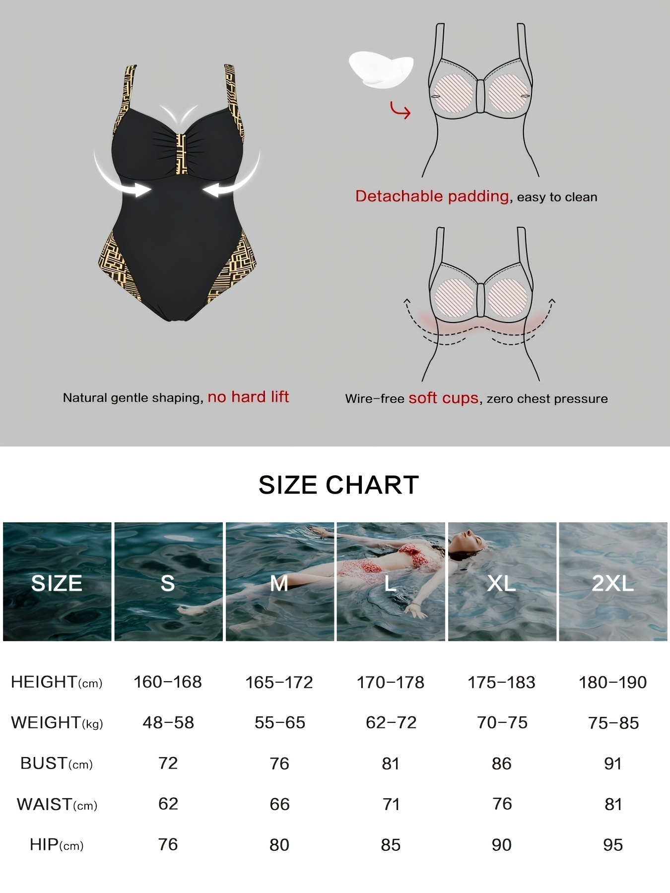 Women's Thick Shoulder Strap Polka Dot Printed One-Piece Swimsuit