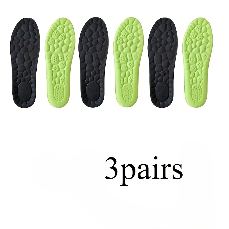 Image of 3 Pairs Of Unisex Breathable Sponge Sports Insoles - Sweat-absorbing, Soft, Elastic, Lightweight, And Comfortable. Provides Arch And Heel Cushioning. With Honeycomb Pattern - In Sizes