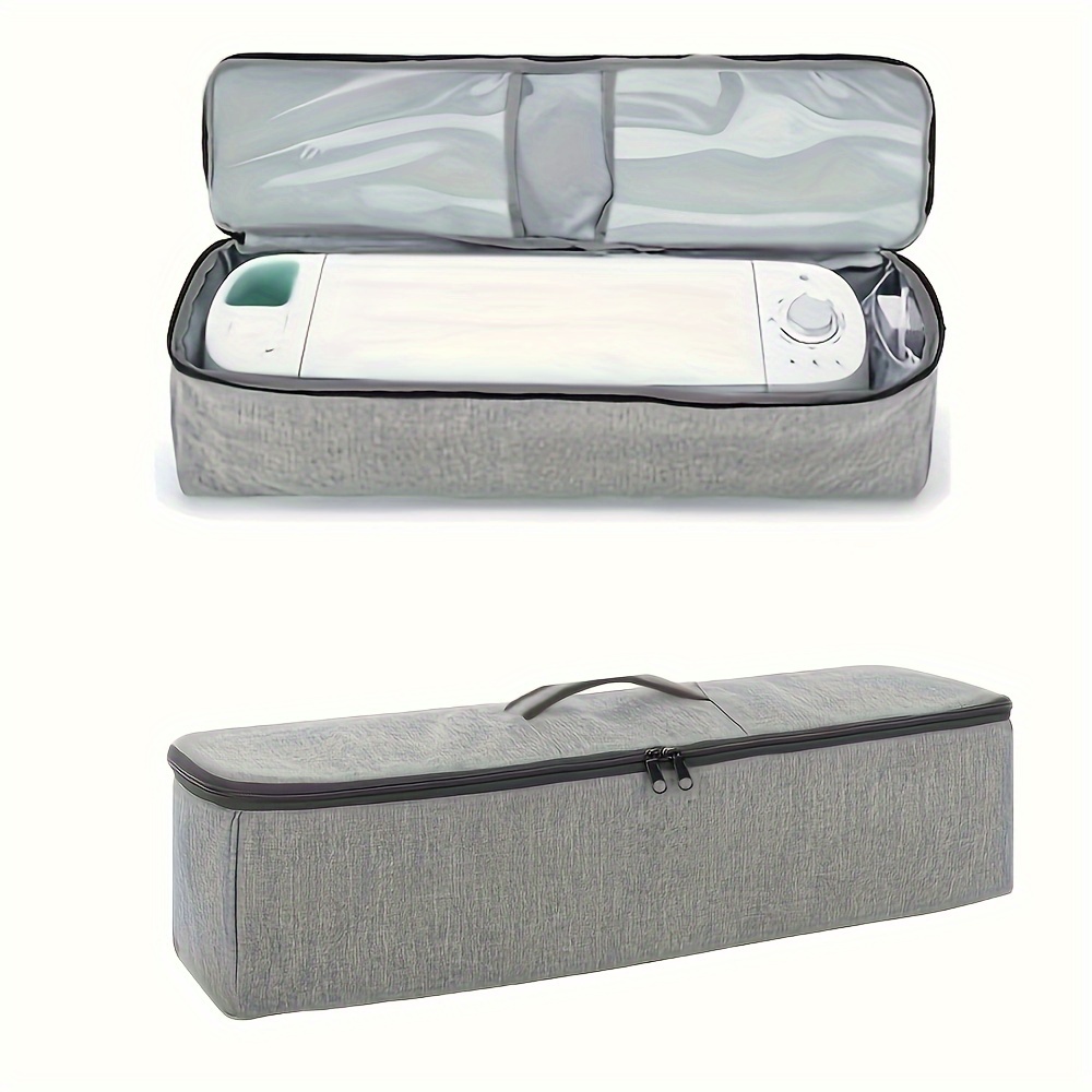 

[1pc Portable Sewing Machine Carry Bag] Grey Fabric Portable Sewing Machine Carry Bag, Travel Zipper Pouch With Handle, With Net, For Sewing Accessory Storage And Transport, Sewing Storage