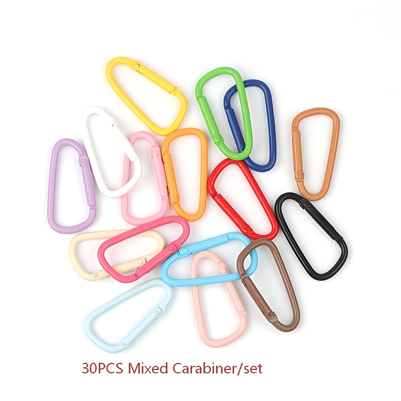 TEMU 30pcs 1.8 Inch Alloy Carabiner, Colorful Spring Clip For Keychain Backpack, Mixed Colors For Diy Craft Outdoor Gear, Christmas New Year Gift
