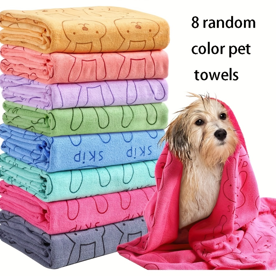 

8pcs Serviettes en Microfibre Ultra-Absorbantes pour Chiens - Séchage Rapide, Douces & Durables, Chiffons de Bain et de Toilettage pour à Grands Chiens, Design Coloré