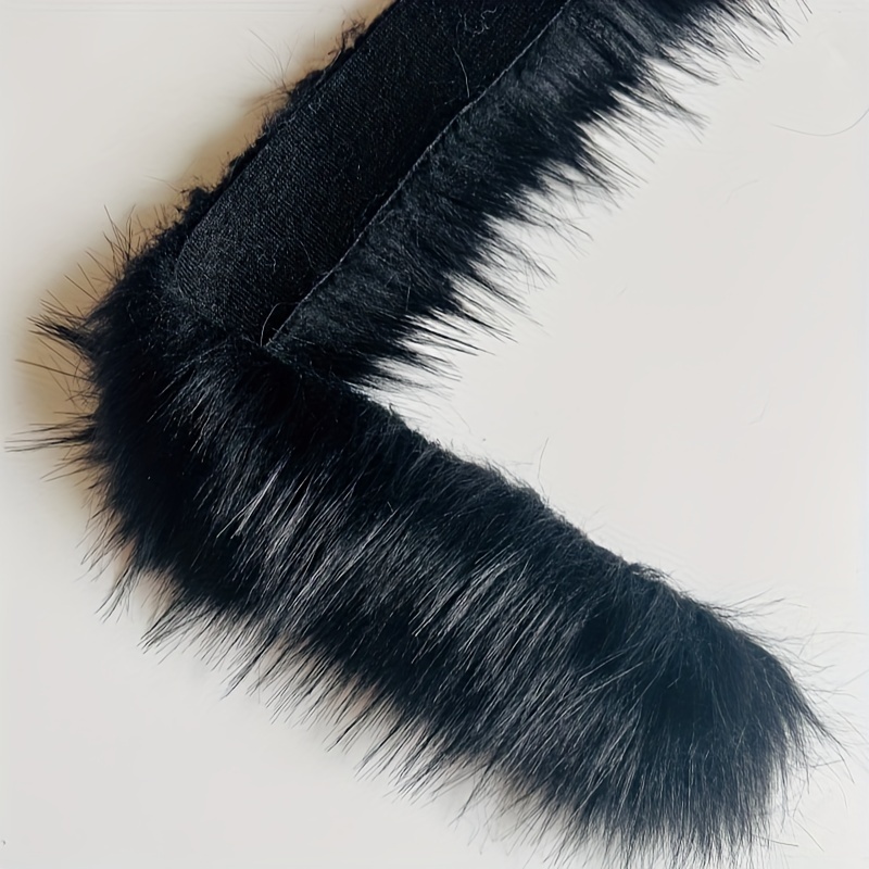 TEMU 1pc Faux Raccoon Fur Lace Trim - 39.37inch Pre-cut, Hand Washable For Diy Crafts, Collar Accents, Stage Costumes & Christmas Decorations