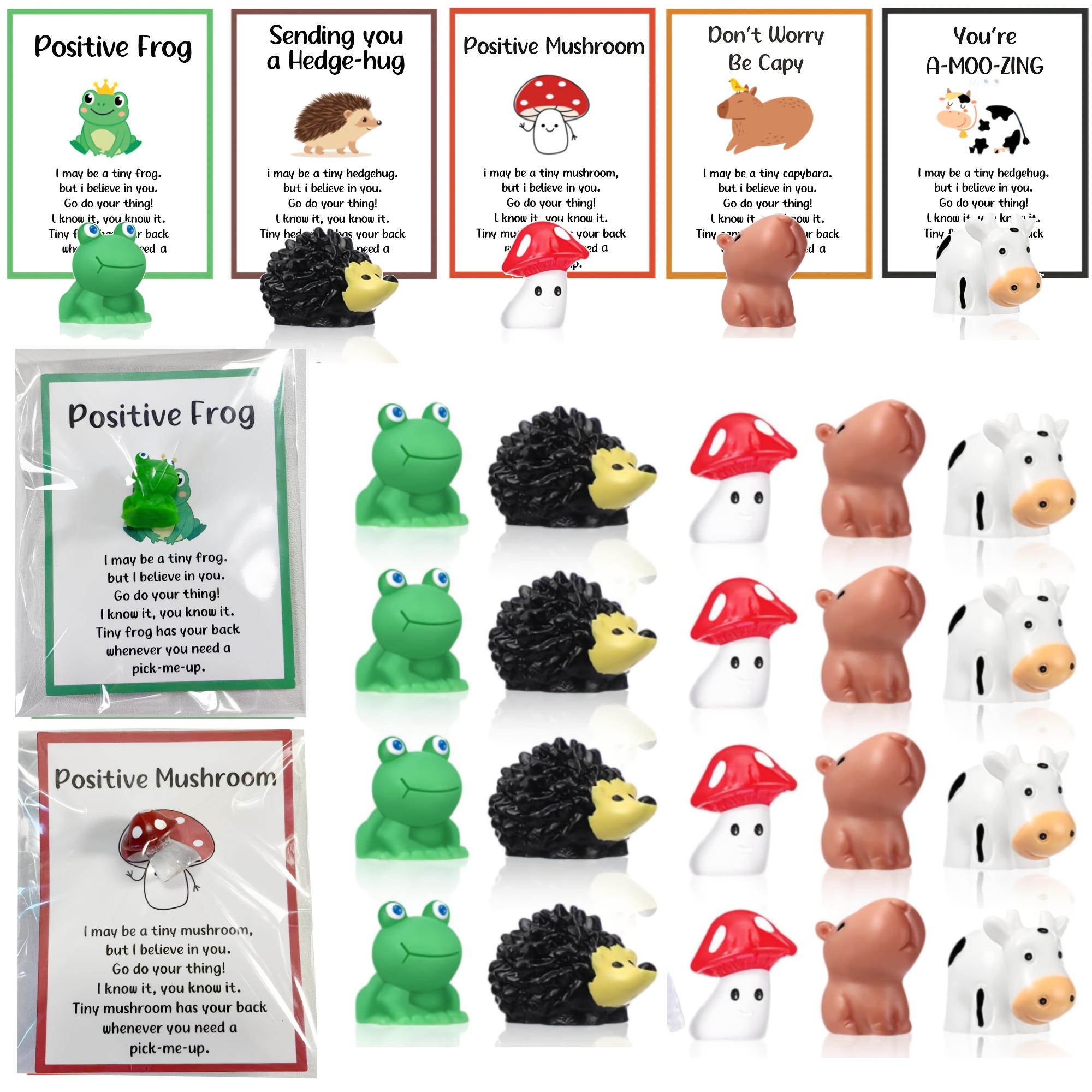 

25 Bulk Gifts To Show Employee Appreciation For Colleagues - Thank You Gifts With Animal Puns And Inspirational Note Cards, Humorous Resin Figures For Office Appreciation And Pocket Favors.