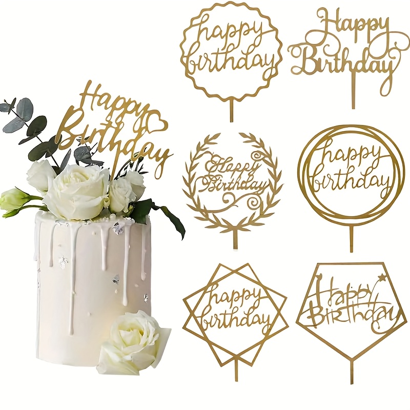 Image of 7pcs Topper, Happy Birthday Cake Topper Acrylic Cake Topper Cupcake Toppers Cake Decoration Supplies，halloween，christmas
