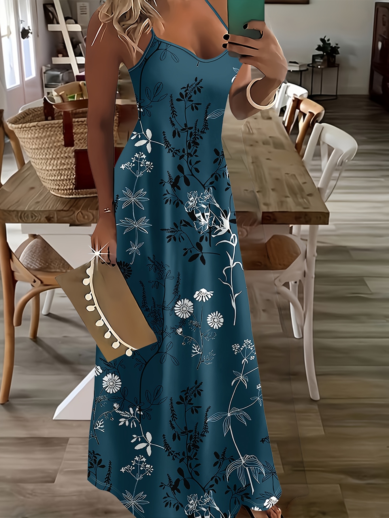 vestido largo casual mujer tirantes estilo Temu Ecuador