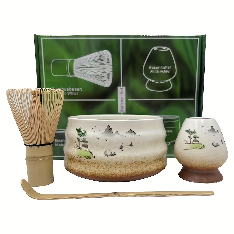 4pcs/set Matcha Bowls Song Tea Ordering Tools Ceramic Teacup Stirrer Matcha Brush Tea Set Perfect For Traditional Gifts