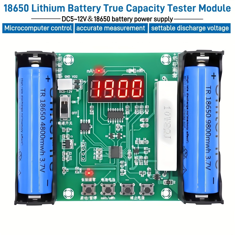 

Xh-m240 18650 Lithium Battery Capacity Tester - Dual Power Supply, High Precision (0.1%), Low Standby & Discharge Currents