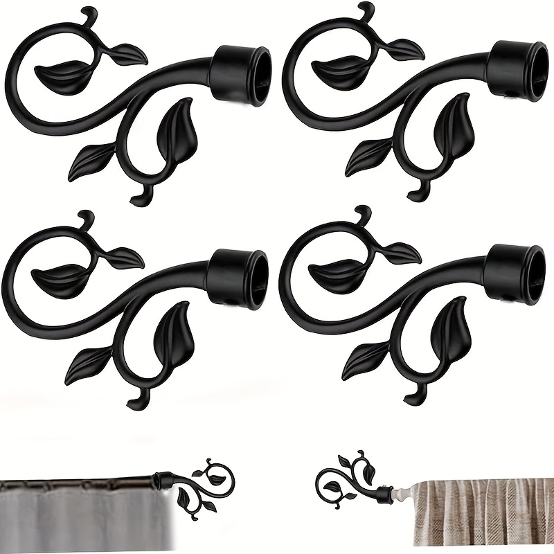 Image of 4pcs Set Of Curtain Rod Finials, Curtain Caps, Curtain Top End Toppers, Curtain Decorations, Plastic Top Finials For Curtain Rods, Suitable For 2.2cm/0.87in Diameter Curtain Rods