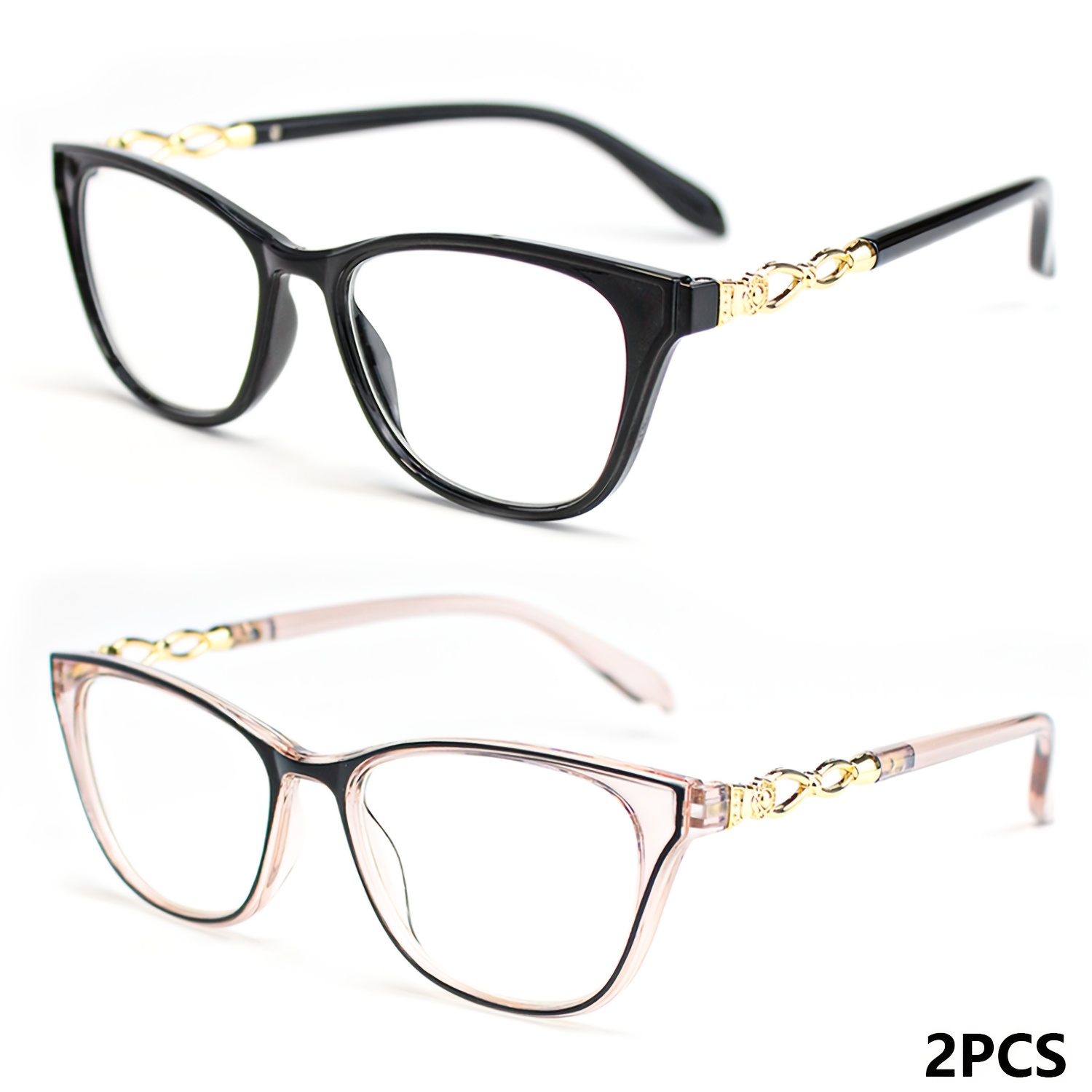 2pcs High-End Cat Eye Frame Reading Glasses Set
