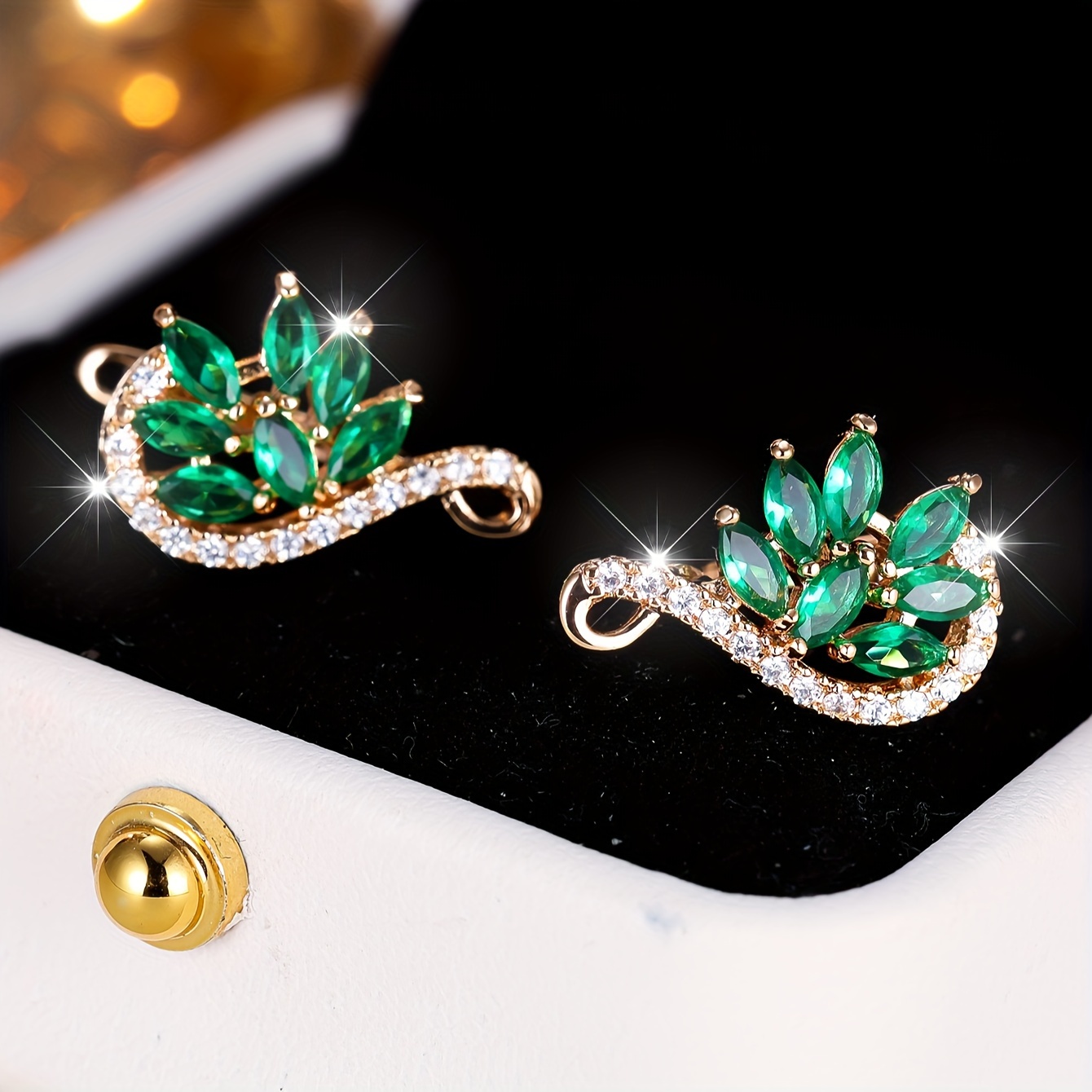 Women's Light Luxury Green Wreath Earrings, Wedding Gift