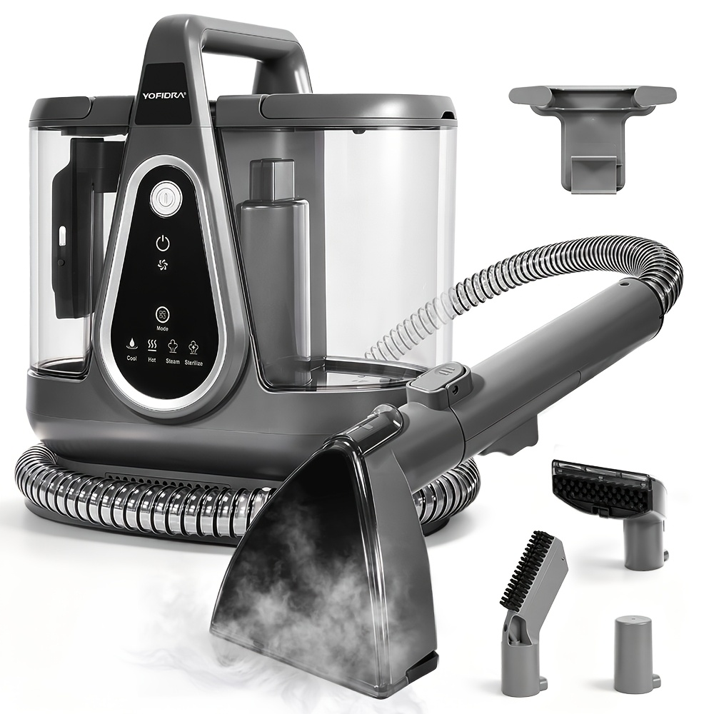 Image of Yofidra 60-degree Hot Water & Steam Fabric Upholstery Cleaner Wet Vacuum Cleaner, 45000pa Strong Suction Carpet Machine, Portable With Dual-tank & Self-cleaning For Sofa Mattress Car Seat Home Use