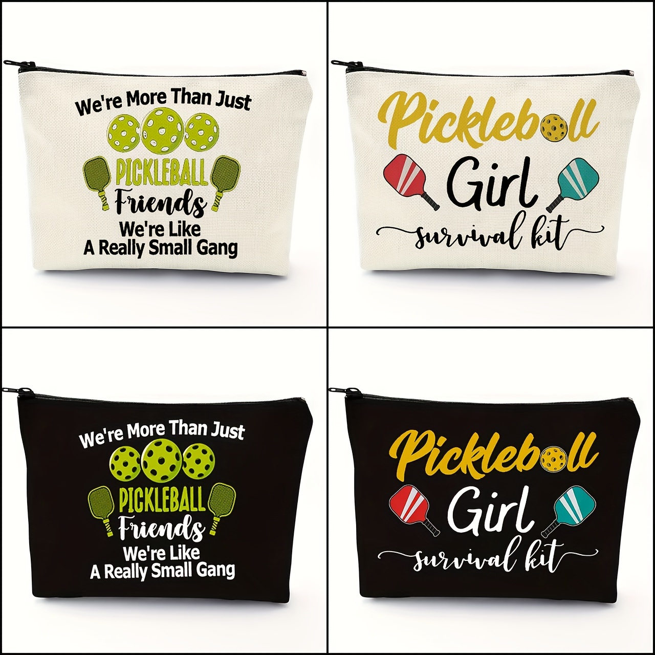 

1pc, Funny Pickleball Makeup Bag, English Letter Printed Gift For Pickleball Enthusiasts, Travel Makeup Bag, Perfect For Travel, Vacation, Business, Fitness, Camping, And Outdoor Use