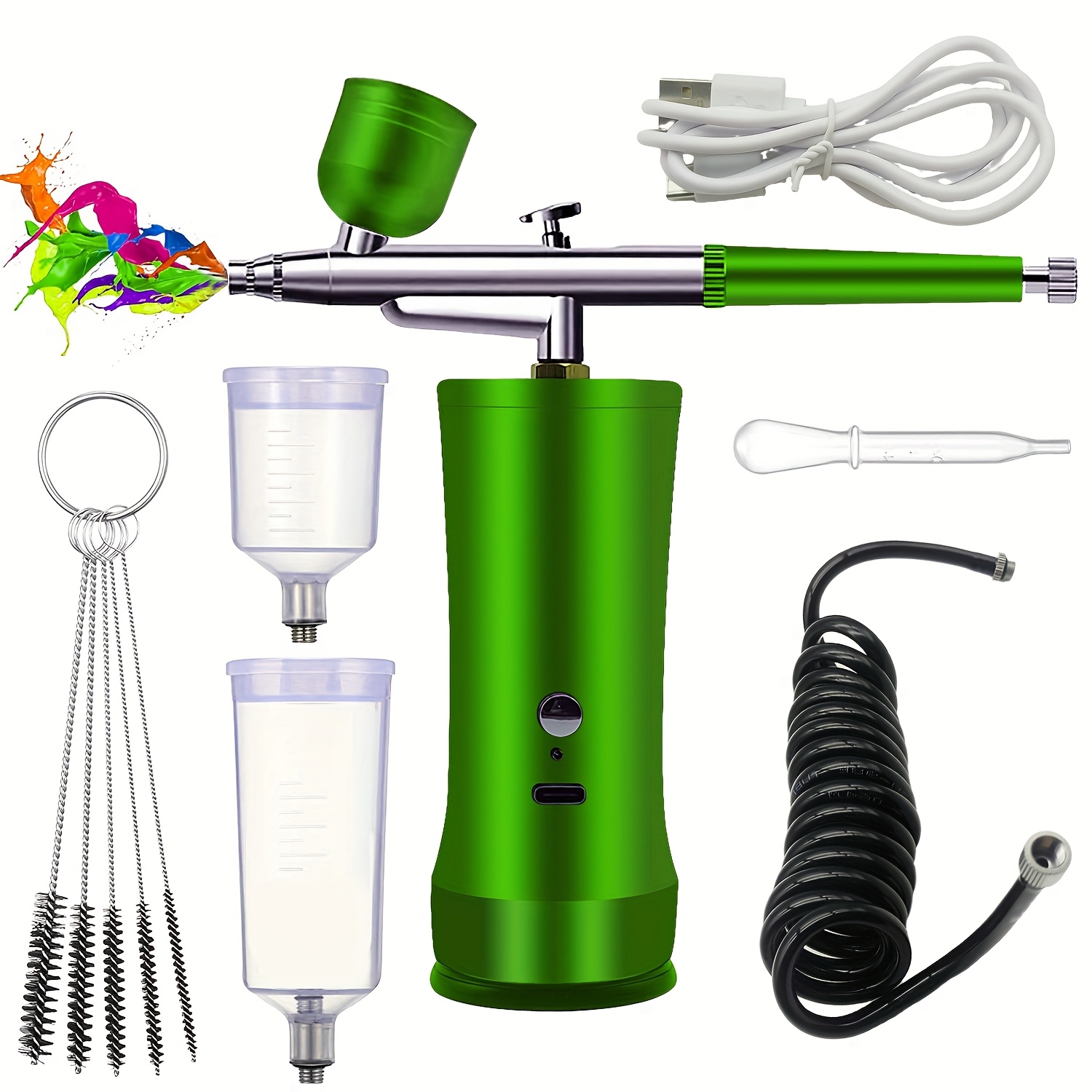 Versatile Airbrush Kit - Handheld, Rechargeable, 0.3mm Tip - Perfect For Art, Beauty, And Baking
