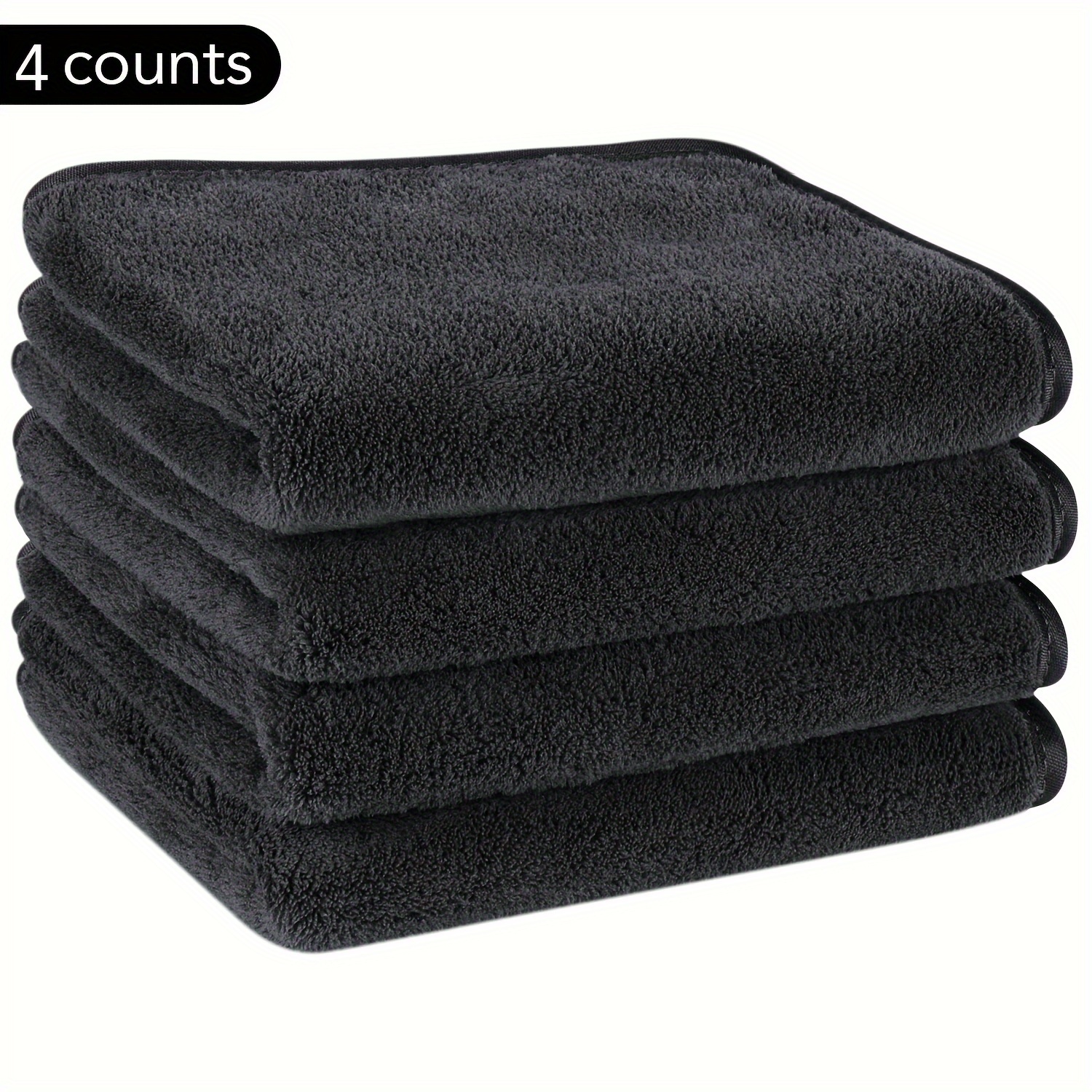 

4pcs Small Hand Towel Towel Microfibre Towel Black Towel Absorbent And Soft With Hanging Loop Towel Suitable For Use , Bathroom, Guest Bathroom (30*50cm/11.8*19.7inch Black)